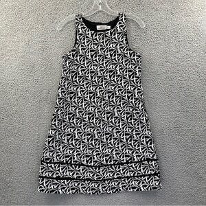 Vineyard Vines Allover Palm Cisco‎ Swing Dress Black White 100% Linen Women's 00
